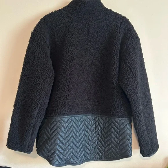 Athleta Cozy Sherpa Snap Jacket Sweatshirt M Black. $149 - Picture 7 of 8